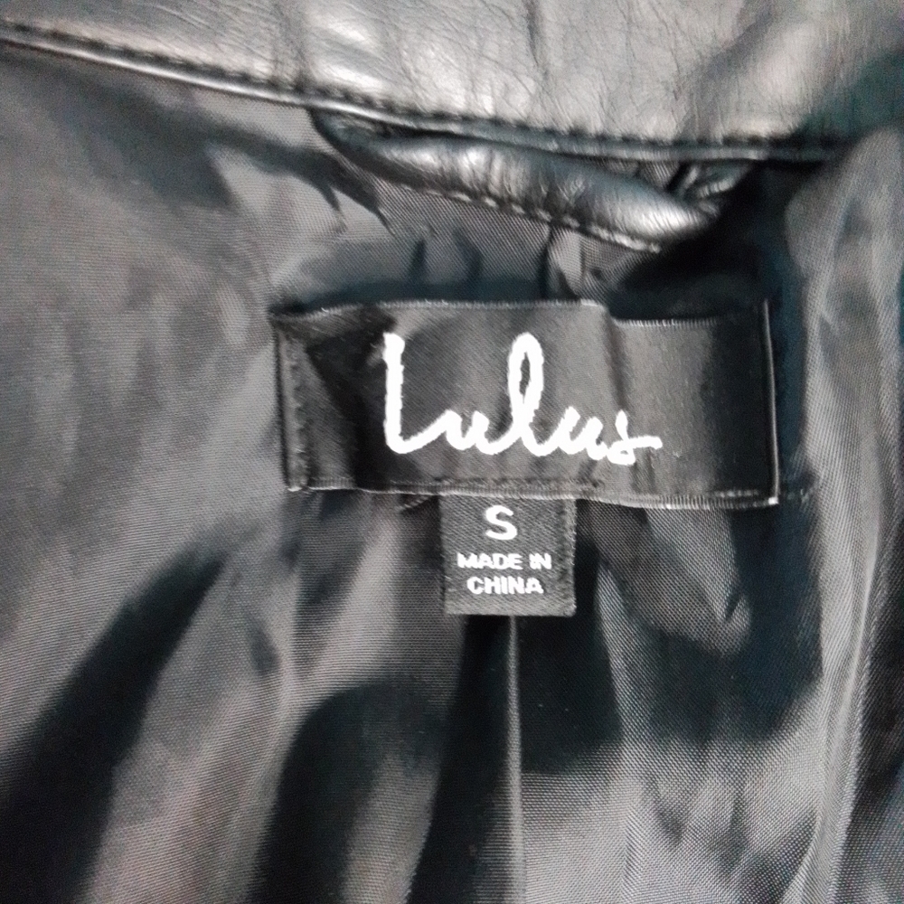 Lulu's faux vegan black leather  jacket with zippers size small - Picture 4 of 10